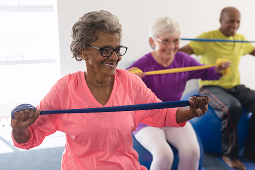 People in exercise class