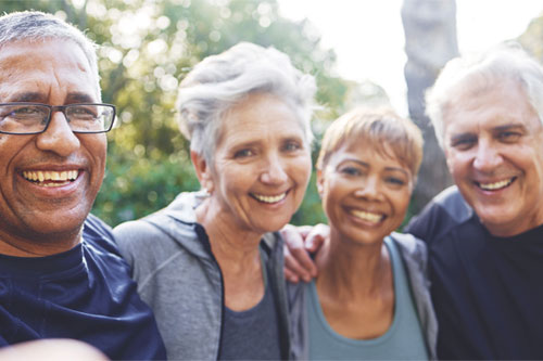 Group of older adults smiling together
