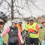 Group of older adults outside dressed in bike gear