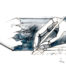 Illustration of a hand writing in from of a pencil