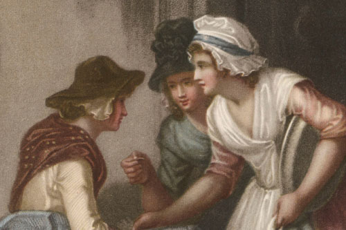 group of 18th century women conversing