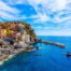 Aerial view of Italian coastline