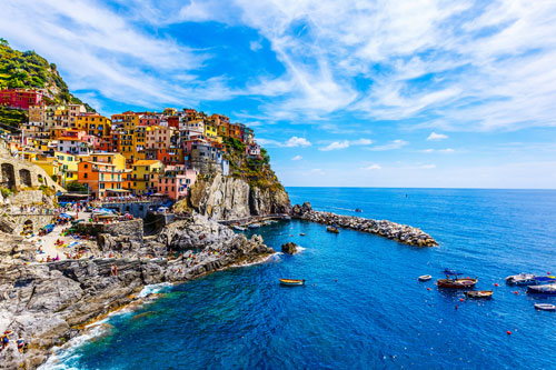 Aerial view of Italian coastline