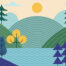 summer illustration of the mountains