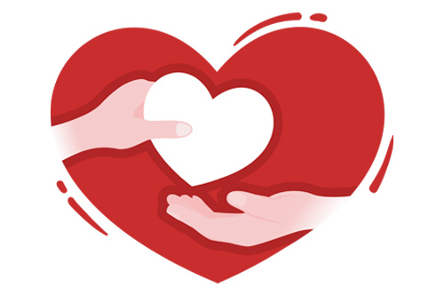 hands and heart representing love and giving