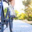bicycle being pedaled outdoors